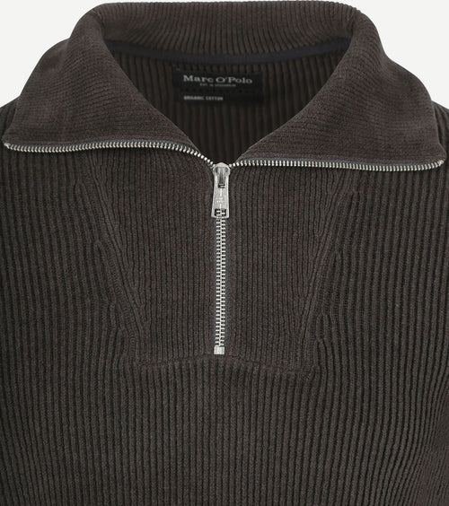 Marc o'polo halve rits trui antraciet | Regular-fit