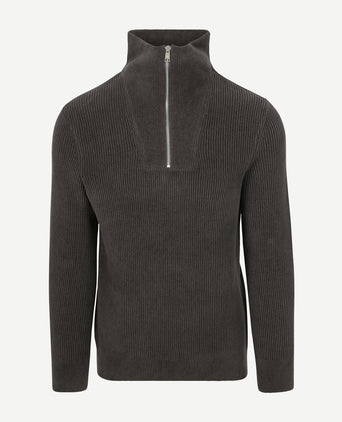 Marc o'polo halve rits trui antraciet | Regular-fit