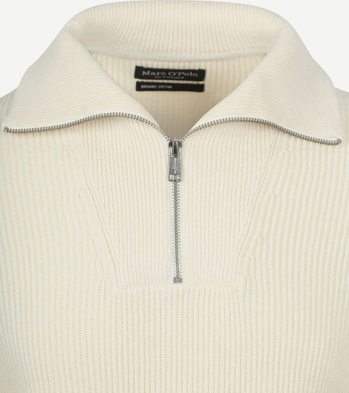 Marc o'polo halve rits trui ecru | Regular-fit