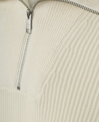 Marc o'polo halve rits trui ecru | Regular-fit