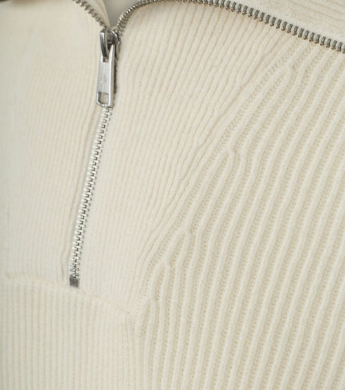 halve rits trui ecru