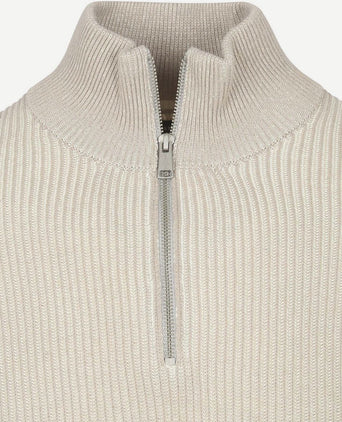 Marc o'polo halve rits trui grijs | Regular-fit