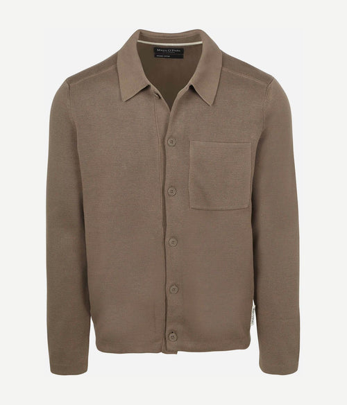 Knitted overshirt taupe