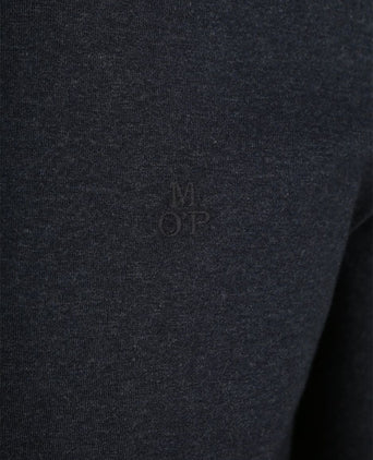 Longsleeve half-zip polo donkerblauw