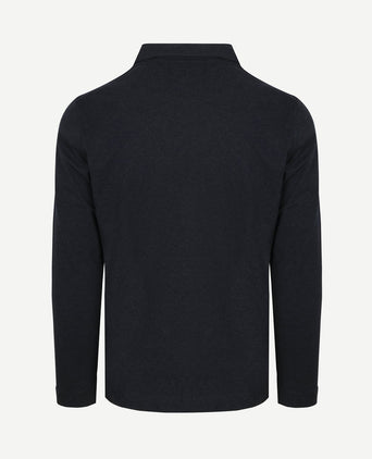 Longsleeve half-zip polo donkerblauw