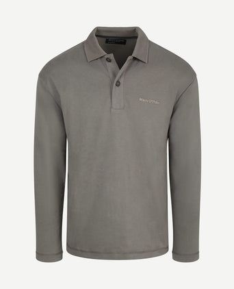 Longsleeve heavy poloshirt graphite dust