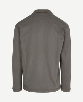 Longsleeve heavy poloshirt graphite dust