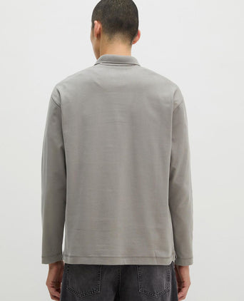 Longsleeve heavy poloshirt graphite dust