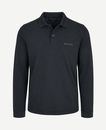 Longsleeve heavy poloshirt peppercorn grey
