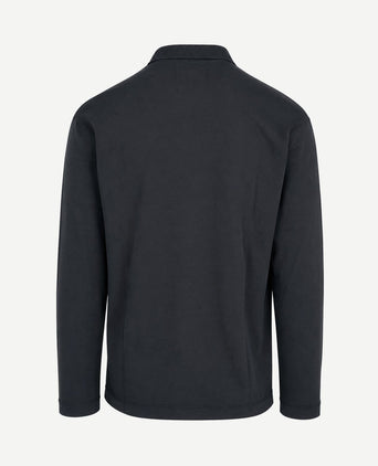 Longsleeve heavy poloshirt peppercorn grey