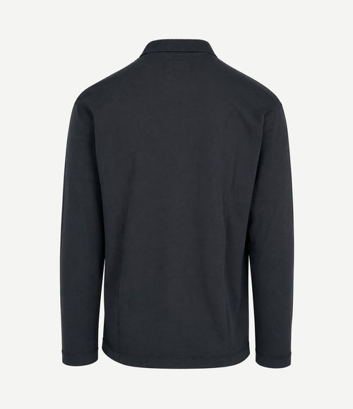 Longsleeve heavy poloshirt peppercorn grey