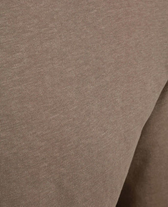 Longsleeve polo cotton linen taupe