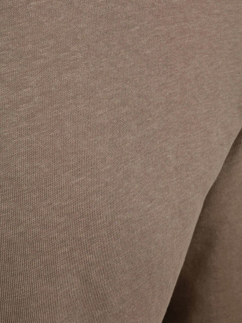 Longsleeve polo cotton linen taupe