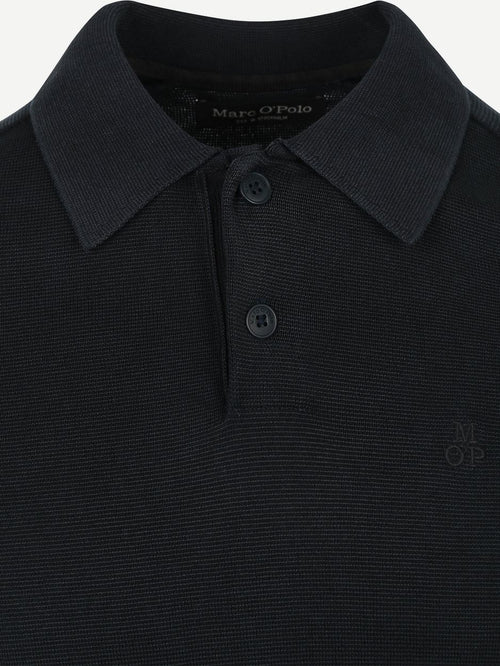 Longsleeve polo donkerblauw