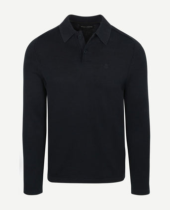 Longsleeve polo donkerblauw