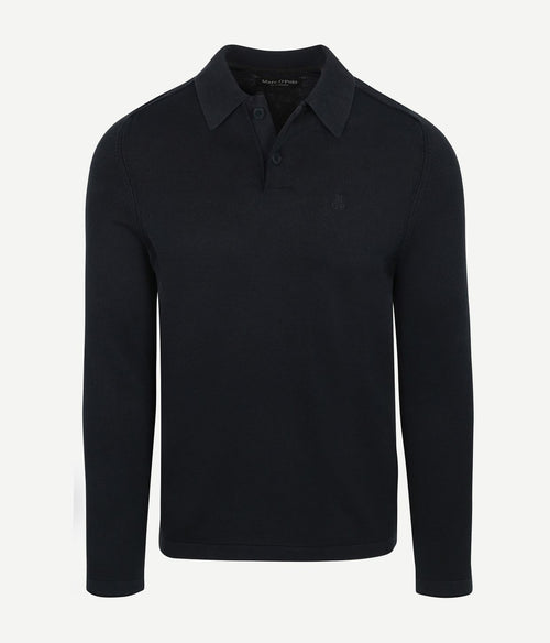 Longsleeve polo donkerblauw