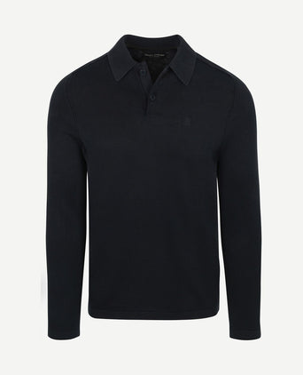 Longsleeve polo donkerblauw