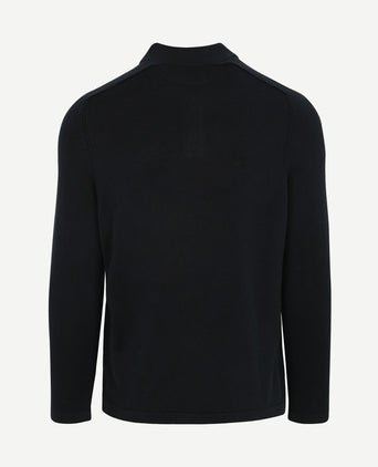 Longsleeve polo donkerblauw