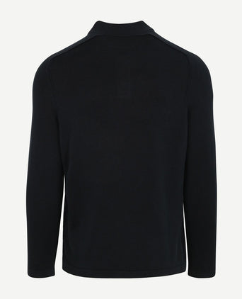 Longsleeve polo donkerblauw