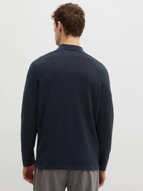 Longsleeve polo donkerblauw