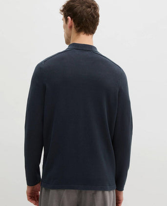 Longsleeve polo donkerblauw