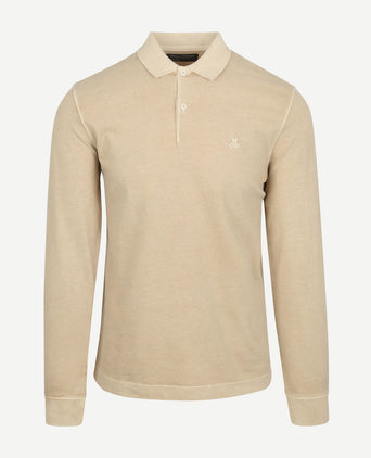 Longsleeve poloshirt beige