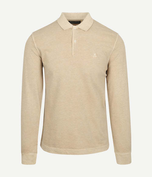 Longsleeve poloshirt beige