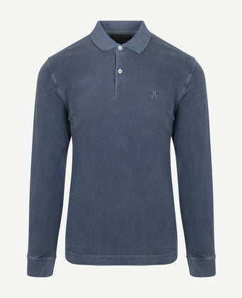 Longsleeve poloshirt donkerblauw
