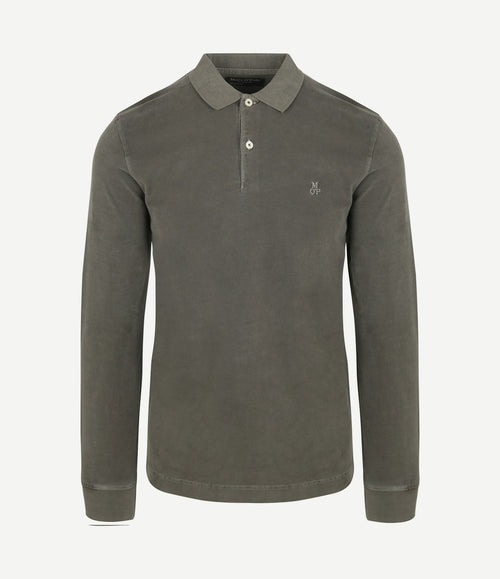 Longsleeve poloshirt olijfgroen