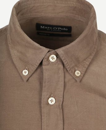 Overhemd fine corduroy taupe