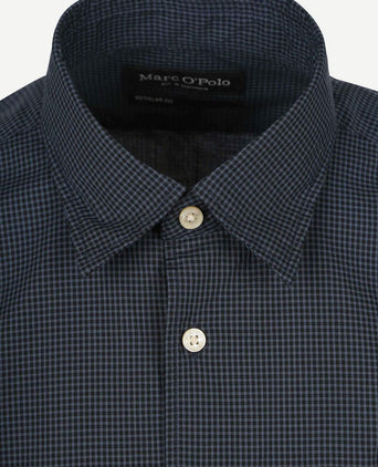 Overhemd ruiten vichy donkerblauw