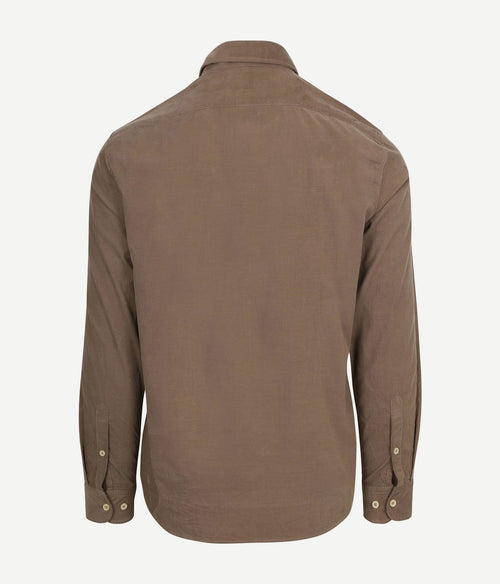 Overhemd fine corduroy taupe