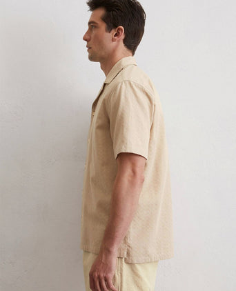 Crèpe overhemd short sleeves beige