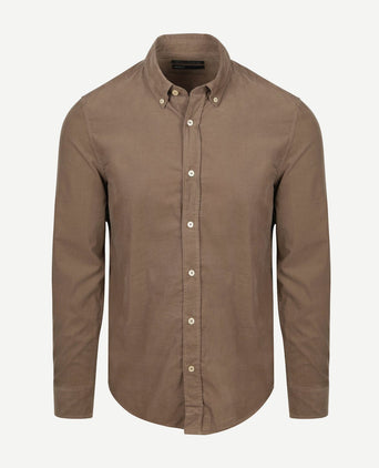 Overhemd fine corduroy taupe