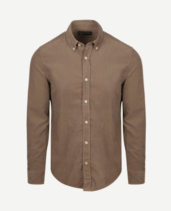 Overhemd fine corduroy taupe