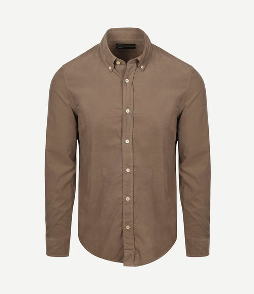 Overhemd fine corduroy taupe