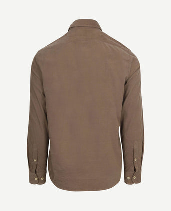 Overhemd fine corduroy taupe