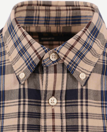 Marc o'polo overhemd ruiten beige | Regular-fit