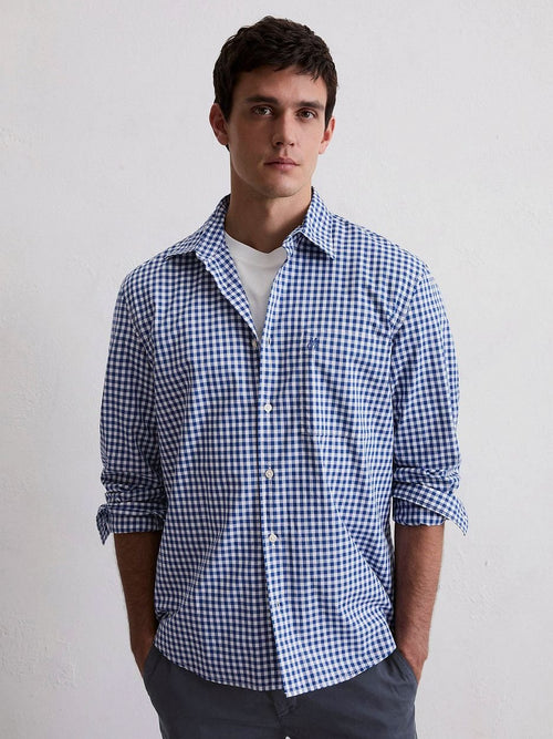 Marc o'polo overhemd ruiten blauw | Regular-fit