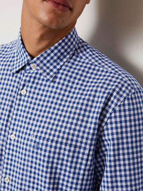 Marc o'polo overhemd ruiten blauw | Regular-fit