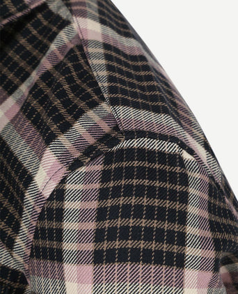 Overhemd ruiten donkerblauw mauve