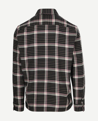 Overhemd ruiten donkerblauw mauve