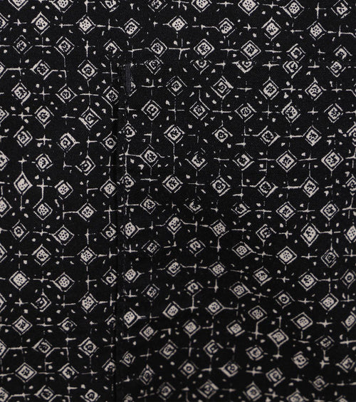 Overhemd short sleeves print donkerblauw