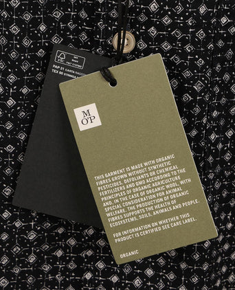 Marc o'polo overhemd short sleeves print donkerblauw | Regular-fit