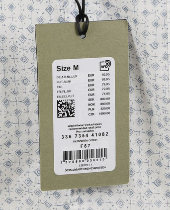 Marc o'polo overhemd short sleeves print wit | Regular-fit