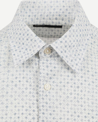 Overhemd short sleeves print wit