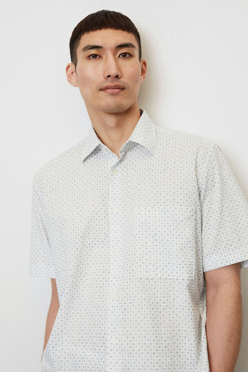 Marc o'polo overhemd short sleeves print wit | Regular-fit