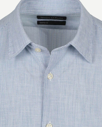 Overhemd streep lichtblauw