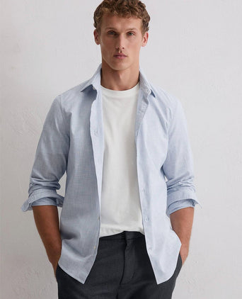 Overhemd streep lichtblauw