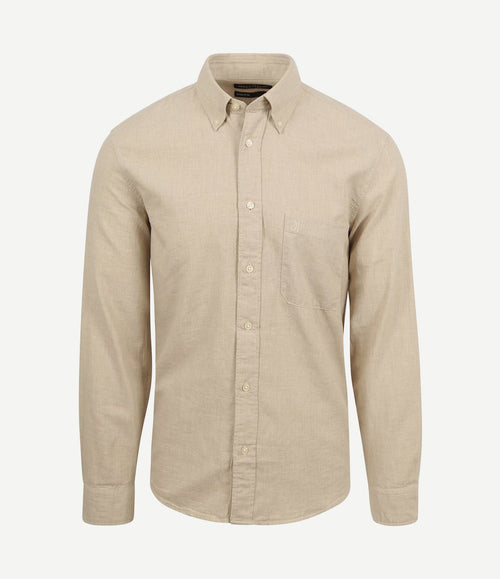 Overhemd twill beige